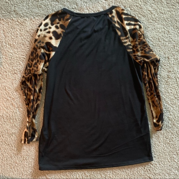 Black leopard sleeve tunic - Picture 8 of 9